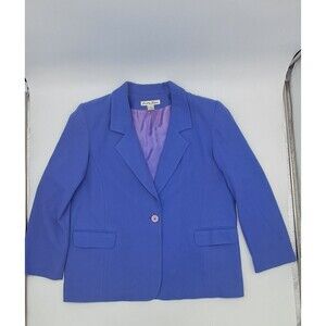 Kristen Blake Blazer Womens XL Periwinkle Jacket Career Professional Work Office